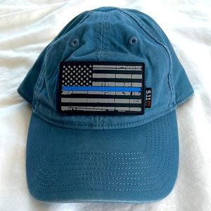 5.11 Tactical Always Be Ready Hat with 13Fifty apparel Thin Blue Line Patch.